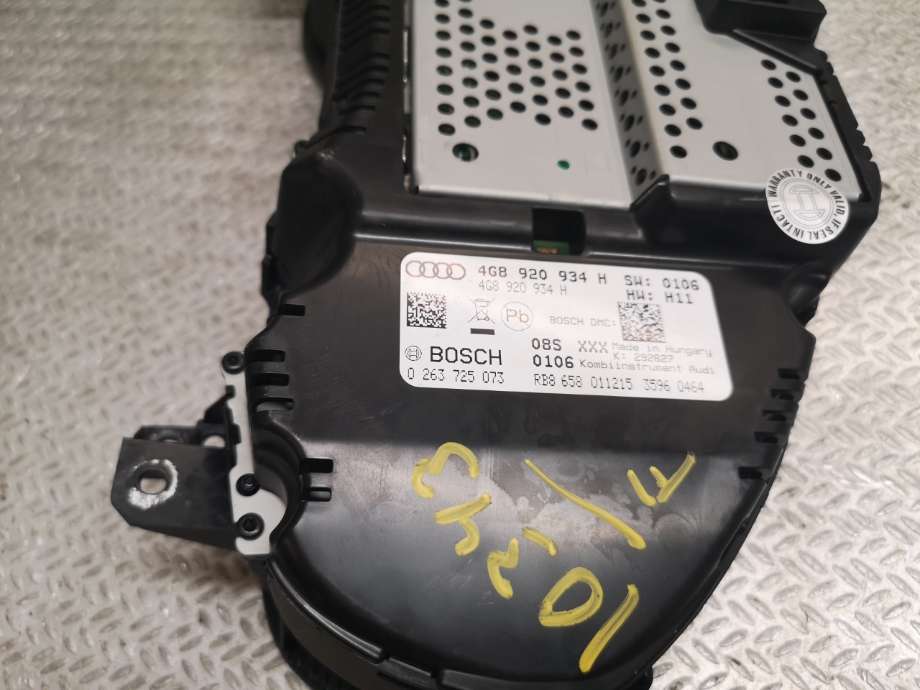 Instrumentpanel til Audi A6 2014-2018 (Type IV, Fase 2) (C7) (C7) (AUDI|4G8 920 934 H|)