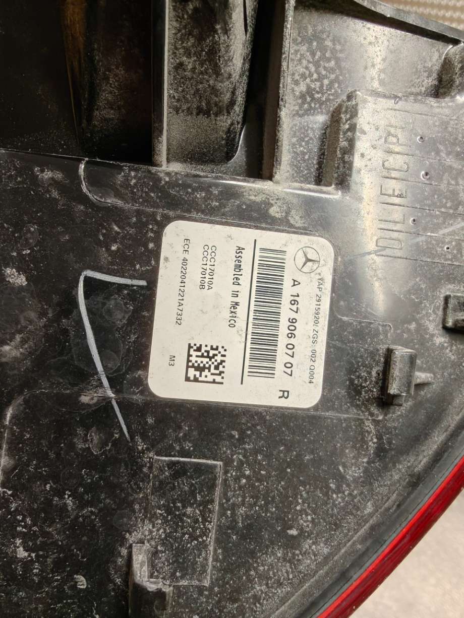 Baklykt høyre til Mercedes GLE 2019-->> (W167) (W167) (MERCEDES|A 167 906 07 07|)