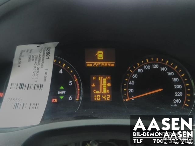 Toyota Avensis 2009-2015 (Type III, Fase 1) , Motorkode: 1AD-FTV, Girkassekode: 