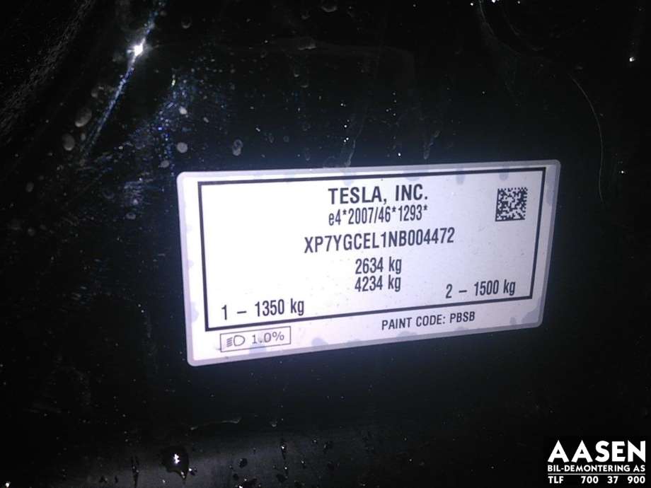 Tesla Model Y 2021-2024 (Type I) , Motorkode: 3D3|3D6, Girkassekode: 
