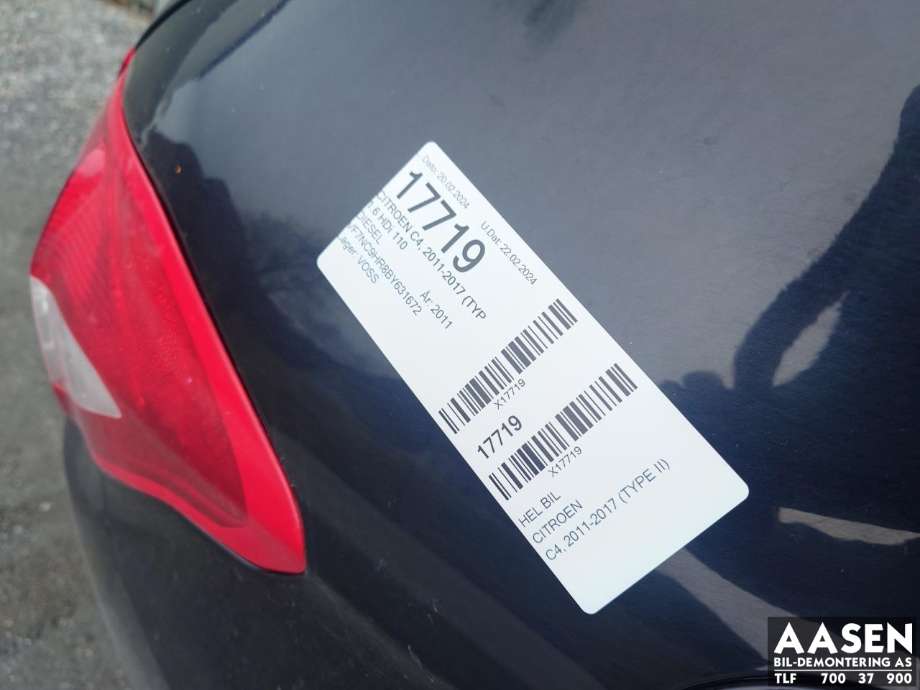 Citroën C4 2011-2017 (Type II) , Motorkode: 9H05, Girkassekode: 
