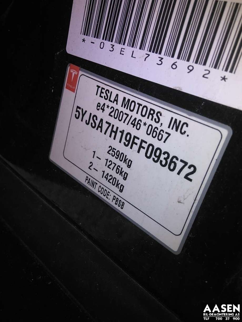 Tesla Model S 2013-2016 (Fase 1) , Motorkode: L1S, Girkassekode: 