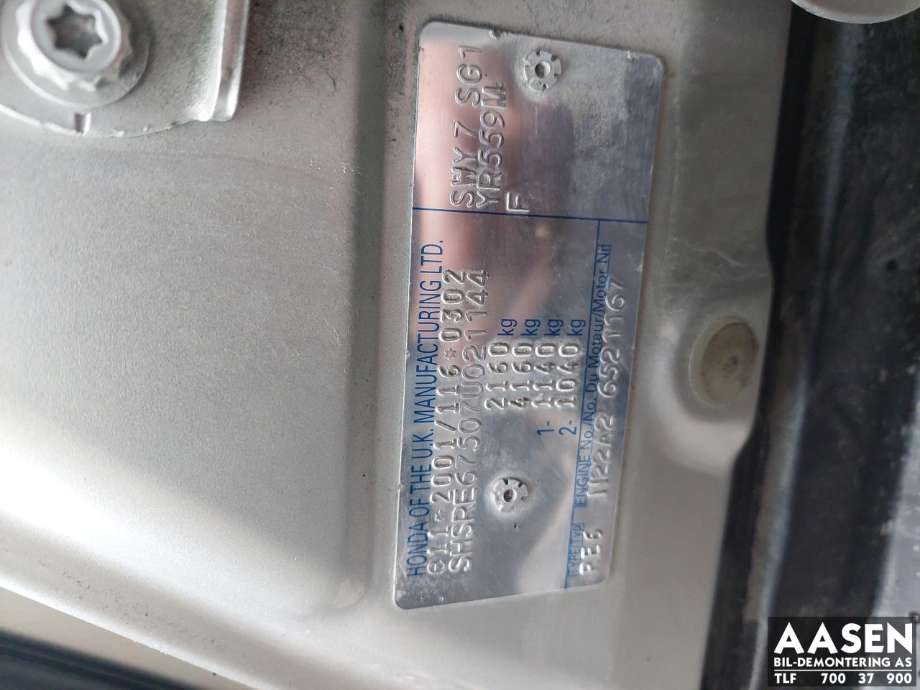 Honda CR-V 2007-2012 (Type III) , Motorkode: N22A2, Girkassekode: 