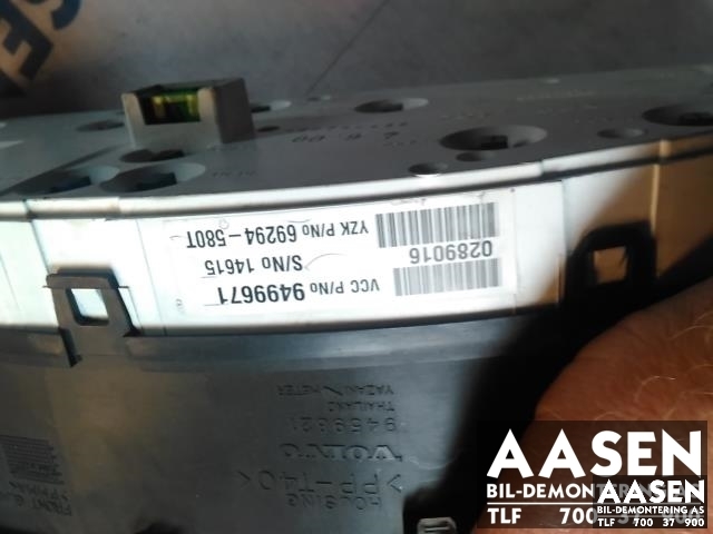 Instrumentpanel til Volvo S80 1998-2006 (Type I) (8251281|9499671|)