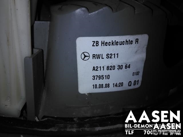 Baklykt høyre indre til Mercedes E-Klasse 2006-2009 (Fase 2) (W211) (W211) (A 211 820 30 64|)