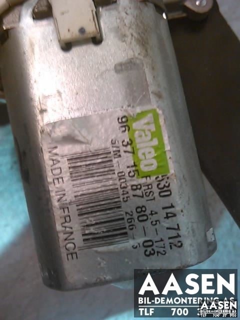 Viskermotor bakrute til Peugeot 307 2005-2008 (Fase 2)  (VALEO|9637158780-03|)