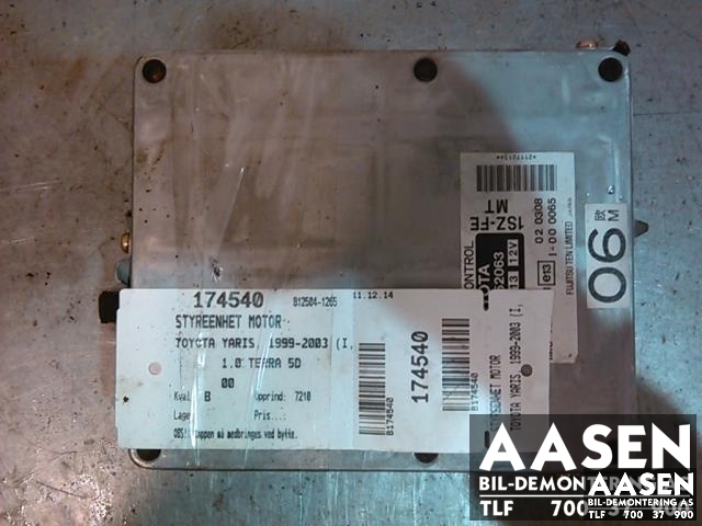 Styreenhet motor til Toyota Yaris 1999-2003 (Type I, Fase 1) (FUJITSU|89661-52063|)