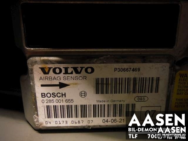 Airbag elektronikk til Volvo S60, 2005-2010 (Type I, Fase 2) (BOSCH|30667649)