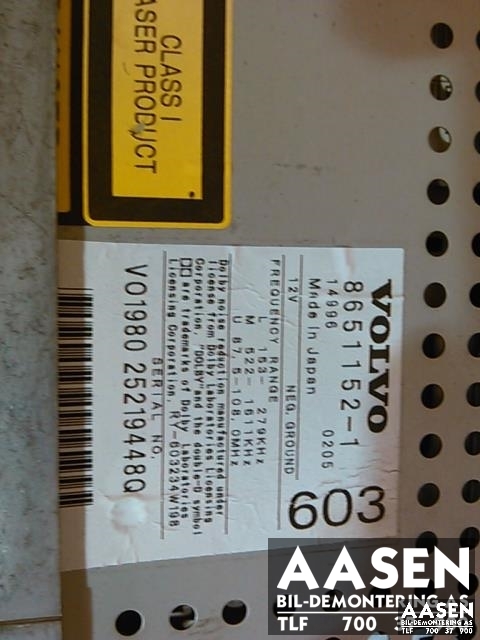 Bilstereo til Volvo V70 2000-2004 (Type II, Fase 1) (8651152-1|)