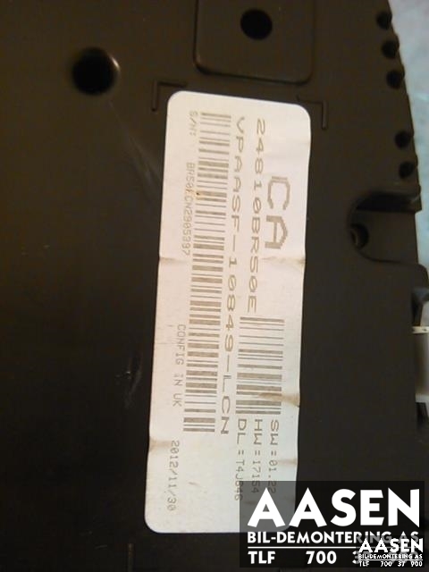 Instrumentpanel til Nissan Qashqai 2010-2014 (Type I, Fase 2)  (24810BR50E|)