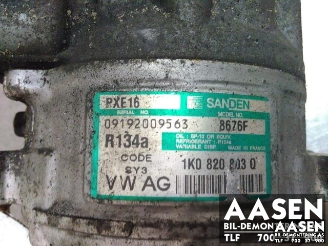 Aircondition kompressor til VW Touran 2003-2006 (Type I, Fase 1)  (SANDEN|1K0820803Q|)