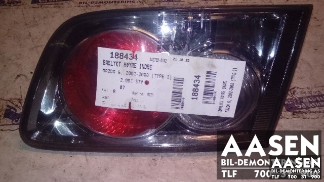 Baklykt høyre indre til Mazda 6, 2002-2008 (Type I)  