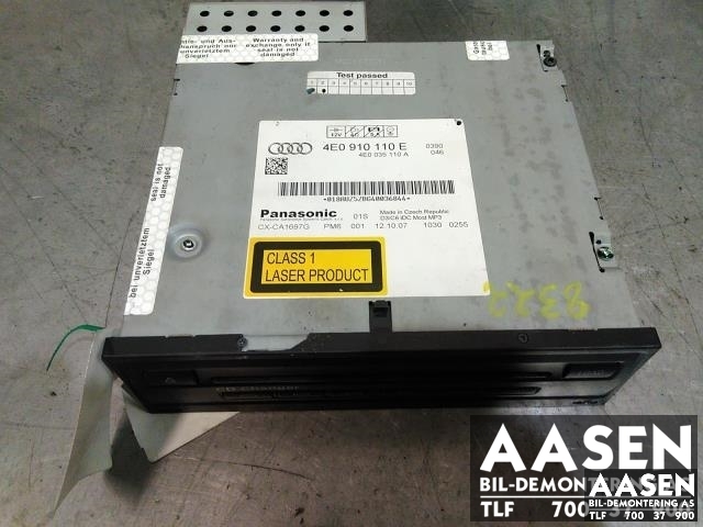 Bilstereo CD-veksler til Audi A8, 2003-2010 (Type II)  (PANASONIC|4E0 057 110 E)