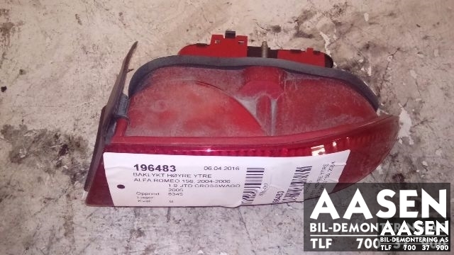 Baklykt høyre ytre til Alfa Romeo 156, 2004-2006  