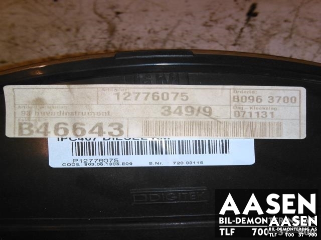 Instrumentpanel til Saab 9-3 2003-2007 (Type II, Fase 1)  (12776075|)