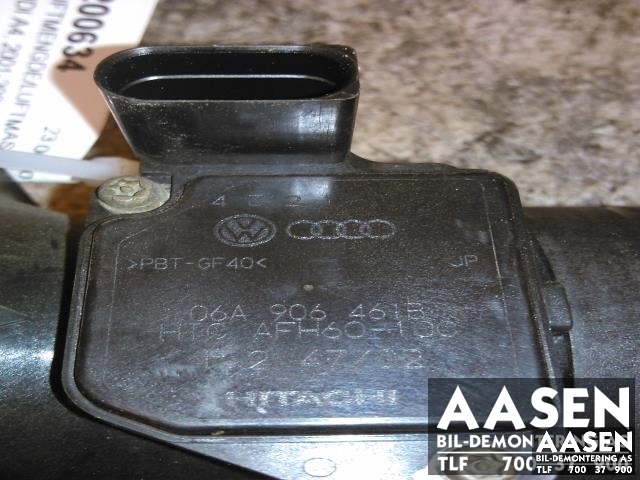 Luftmengde/luftmassemåler til Audi A4 2001-2004 (Type II) (B6) (B6) (HITACHI|06A906461B|)
