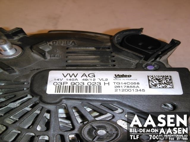 Dynamo diesel til VW Polo 2009-2014 (Type V, Fase 1)  (VALEO|03P 903 023 H|212001345|)