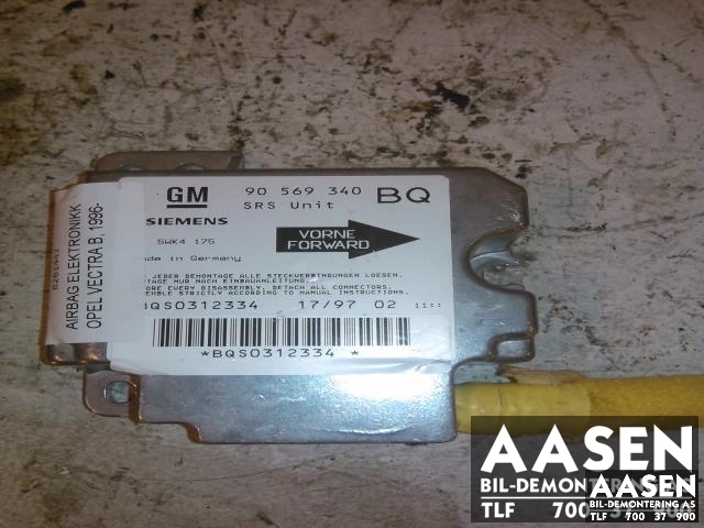 Airbag elektronikk til Opel Vectra B 1996-2001 (SIEMENS|90569340|)