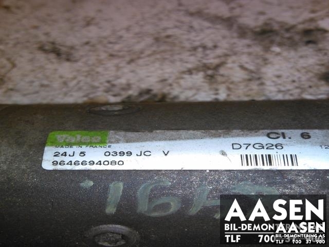 Starter diesel til Citroën C5 2005-2008 (Type I, Fase 2)  (VALEO|9646694080|)