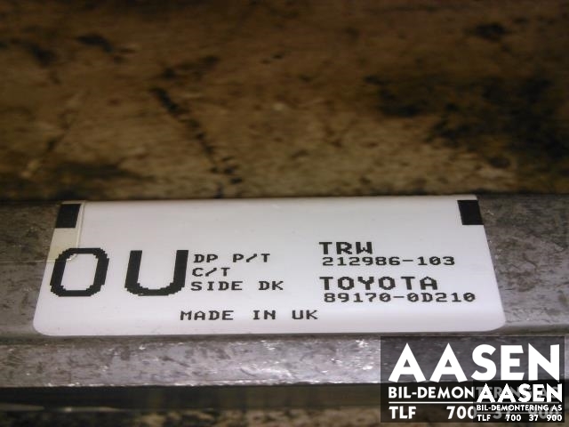 Airbag elektronikk til Toyota Yaris 2006-2009 (Type II, Fase 1) (TRW|89170-0D210|)