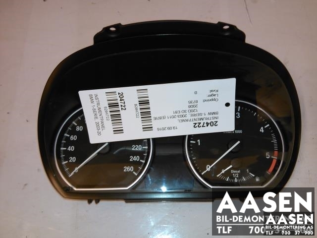 Instrumentpanel til BMW 1-Serie, 2004-2011 (E81/E82/E87/E88) (E81/E82/E87/E88) (JOHNSON CONTROLS|1024955-85)