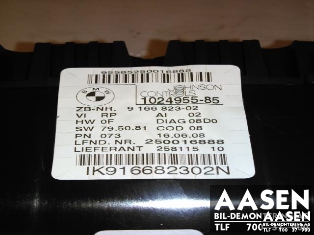 Instrumentpanel til BMW 1-Serie 2004-2011 (E81/E82/E87/E88) (E81/E82/E87/E88) (JOHNSON CONTROLS|1024955-85|)