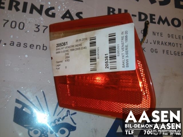Baklykt venstre indre til BMW 3-Serie 1998-2005 (E46) (E46) (63 21 8 368 759|)