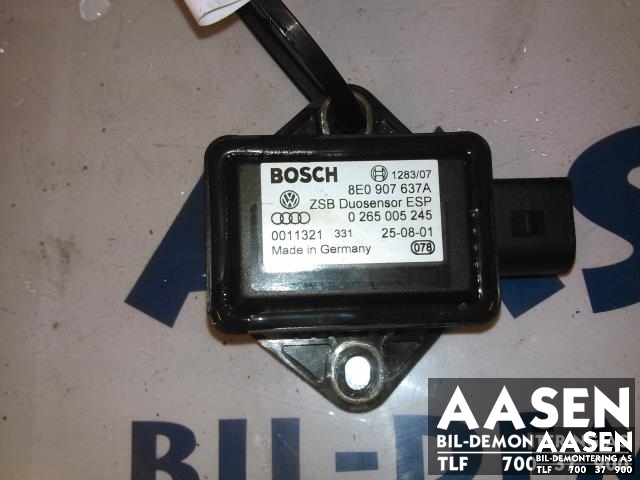 Sensor akselerasjonssensor/ESP DUO til VW Passat, 2001-2005 (B5,3BG) (B5,3BG) (BOSCH|8E0907637A)
