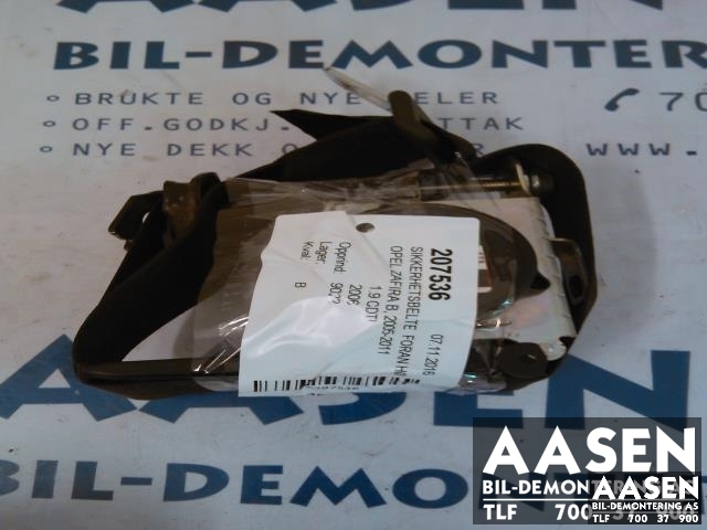 Sikkerhetsbelte foran høyre til Opel Zafira B, 2005-2011  (13242305)