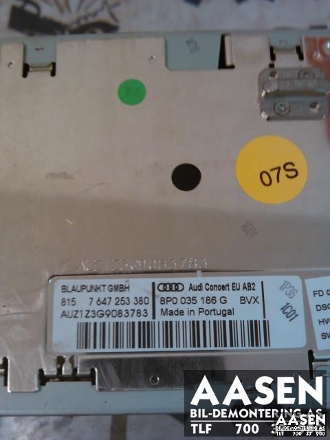 Bilstereo til Audi A3 2003-2008 (Type II, Fase 1)  (BLAUPUNKT|8P0035186G|)