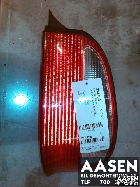Baklykt høyre til Citroën Saxo 1996-2002