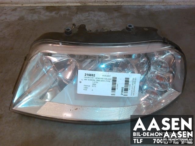 Frontlykt venstre halogen til VW Sharan, 2000-2010 (Type I, Fase 2) (AUTOMOTIVE LIGHTING|7M3941015AD)