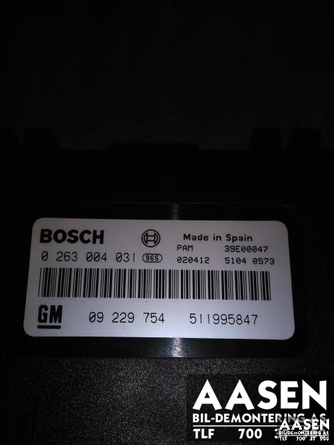 Styreenhet diverse til Opel Vectra C 2002-2005 (Type I)  (BOSCH|09229754|)