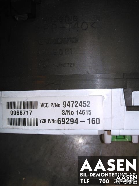 Instrumentpanel til Volvo S80 1998-2006 (Type I)  (8251279|9472452|)