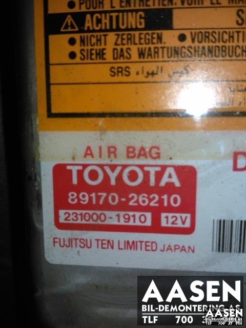 Airbag elektronikk til Toyota Hiace 2001-2006 (Fase 2) (FUJITSU|89170-26210|)