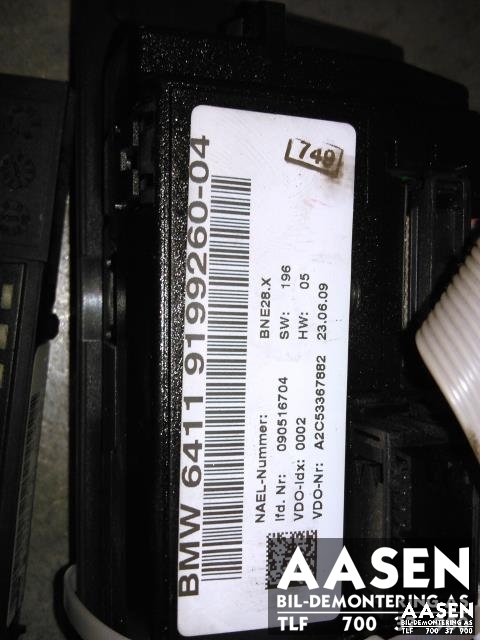 Varmeapparat betjening til BMW 1-Serie 2004-2011 (E81/E82/E87/E88) (E81/E82/E87/E88) (64 11 9 199 260|)
