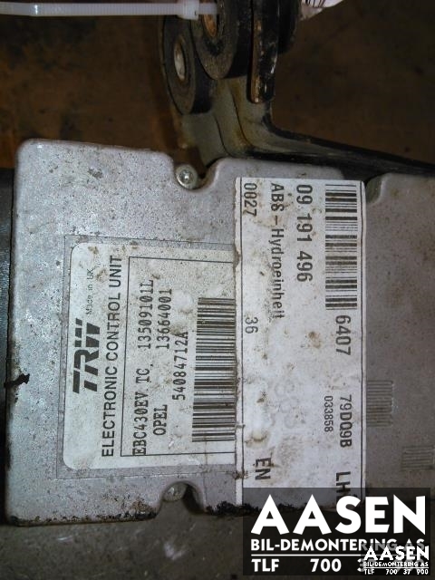 ABS sentral til Opel Vectra C 2002-2005 (Type I)  (TRW|13664001|09191496|)