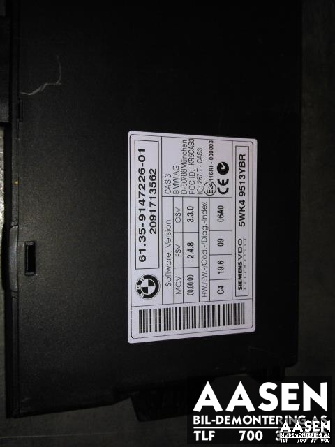 Styreenhet comfort (BCM) til BMW 1-Serie 2004-2011 (E81/E82/E87/E88) (E81/E82/E87/E88) (SIEMENS|61 35 9 147 226|)
