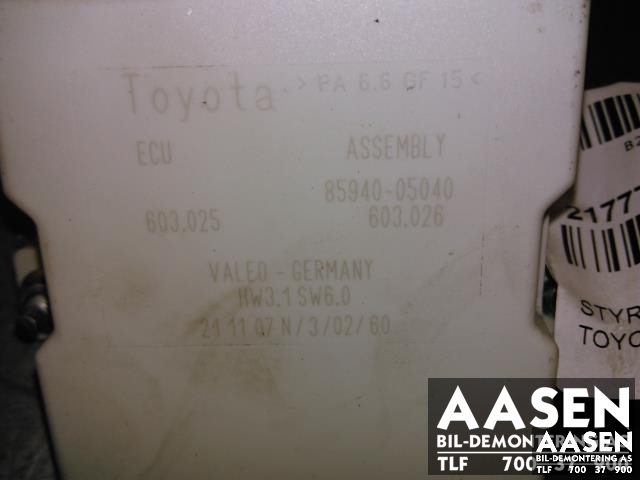 Styreenhet diverse til Toyota Avensis 2003-2008 (Type II)  (85940-05040|)