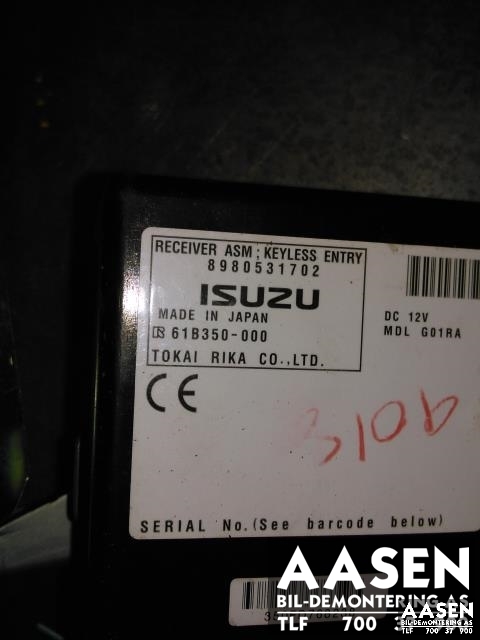 Styreenhet diverse til Isuzu D-Max 2007-2012 (Type I)  (TOKAI RIKA|8980531702|)