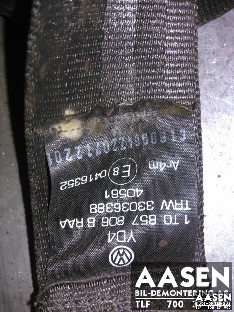 Sikkerhetsbelte bak høyre til VW Touran 2003-2006 (Type I, Fase 1)  (1T0857806BRAA|)