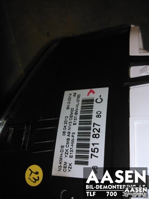 Instrumentpanel til Peugeot 208 2012-2019 (Type I)  (9675182780|)