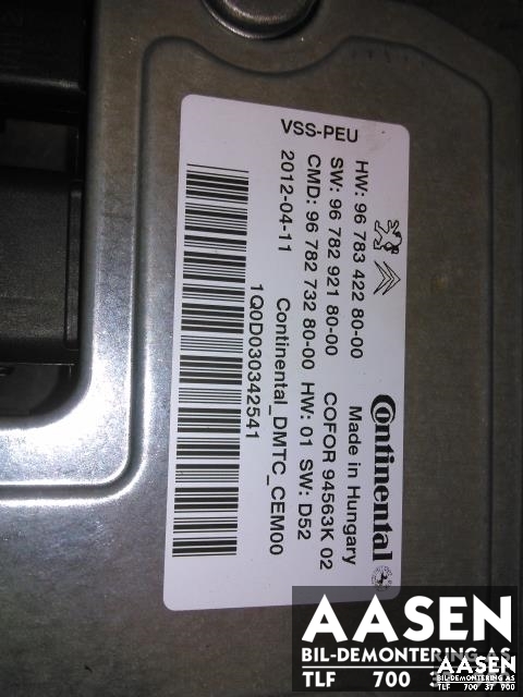 Styreenhet diverse til Peugeot 208 2012-2019 (Type I) (CONTINENTAL|9678342280-00|)
