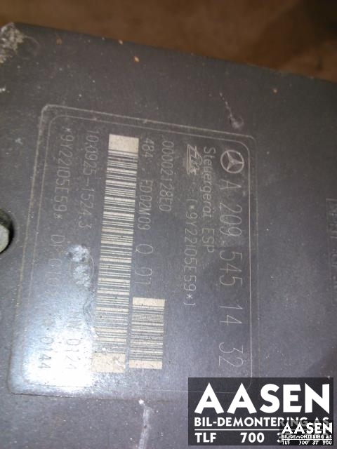 ABS sentral til Mercedes C-Klasse 2000-2004 (Fase 1) (W203) (W203) (ATE|A 209 545 14 32|A 004 431 54 12|)