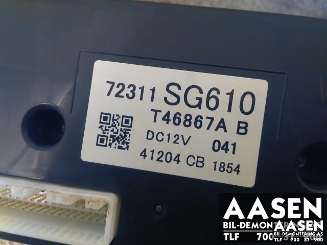 Varmeapparat betjening til Subaru Forester 2013-2019 (Type IV)  (72311SC610|)