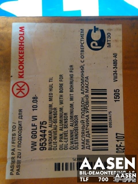 Bunnpanne til VW Golf, Plus/Cross 2005-2009 (Fase 1)  (09534475|038 103 601 AK|038 103 603 AG)
