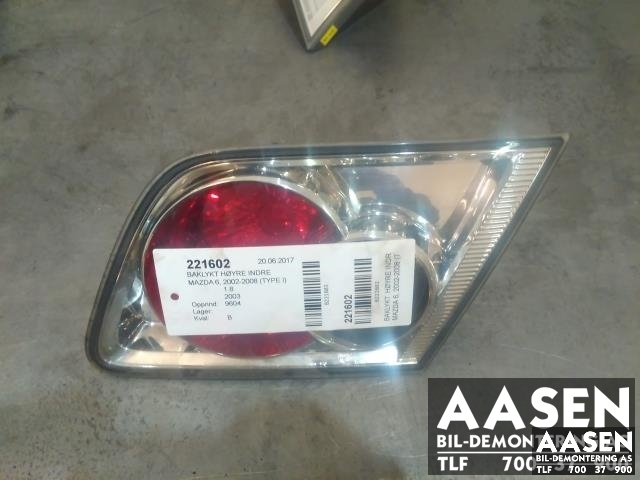 Baklykt høyre indre til Mazda 6, 2002-2008 (Type I)  