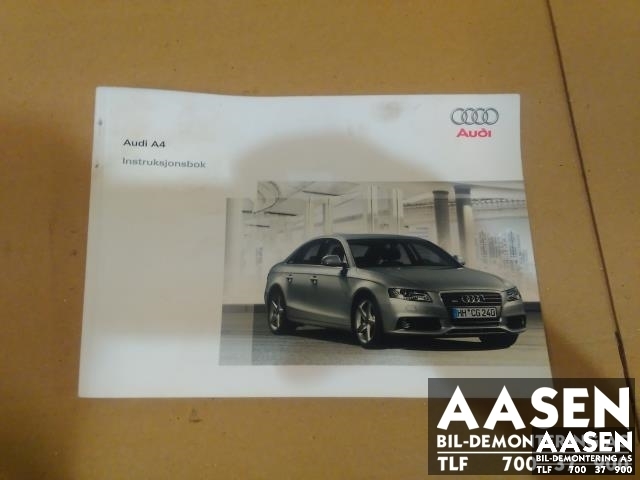 Instruksjonsbok til Audi A4, 2007-2014 (Type IV) (B8) (B8) 