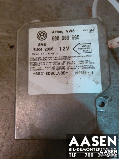 Airbag elektronikk til VW Sharan, 2000-2010 (Type I, Fase 2)  (6Q0909605)