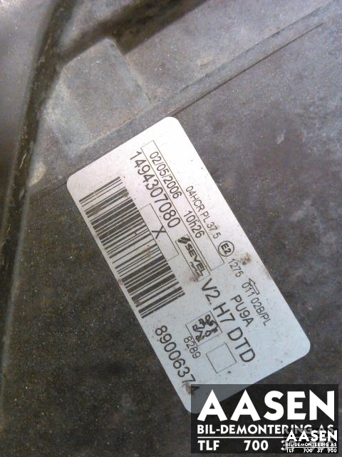 Frontlykt høyre halogen til Peugeot 807 2003-2009  (1494307080|)